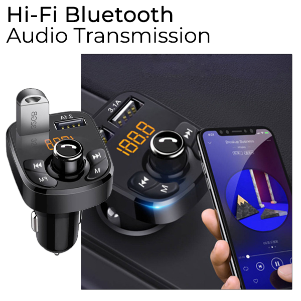HIGHTQURO® 3-in-1 Bluetooth Transmitting Charging Adapter