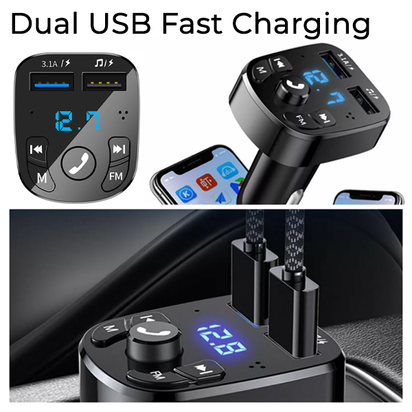 HIGHTQURO® 3-in-1 Bluetooth Transmitting Charging Adapter