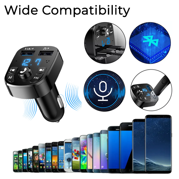 HIGHTQURO® 3-in-1 Bluetooth Transmitting Charging Adapter