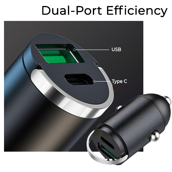 2025 NEW✨ Invisible Fast-Charging 2 Port USB Car Charger Adaptor (USB Type-A & Type-C)