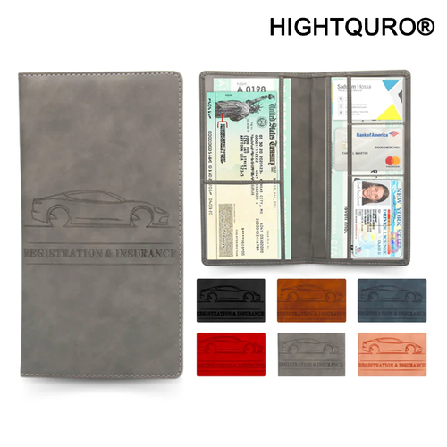 HIGHTQURO® Premium Car Registration & Insurance Card Holder with Magnetic Shut