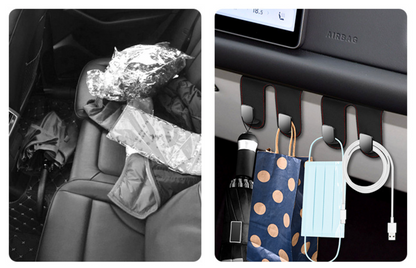 HIGHTQURO® Premium Leather Glove Box Hook with Leather Hooks: No Destructive Installation